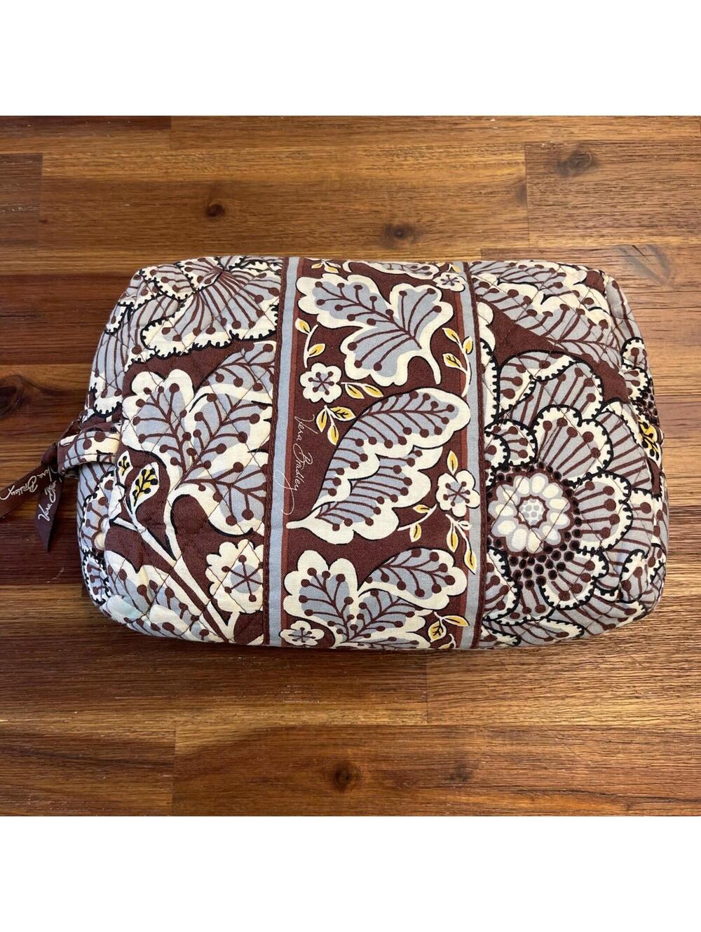Vera Bradley Retired Slate Bloom Cosmetic Bag Excellent Condition Collectible